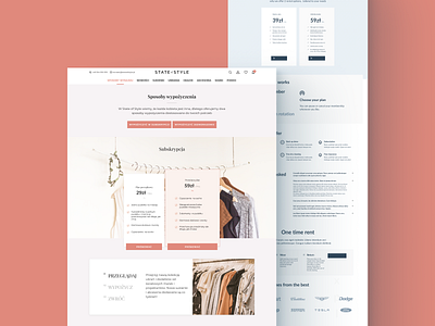 Landing page for subscription service design dress ecommerce figma landing design rental service shop subscription ui ux web wireframe