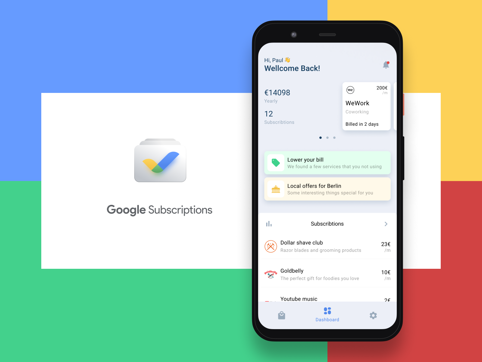 Google Subscriptions concept by Bogdan Che on Dribbble