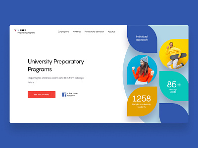 Landing page: educational business design figma landing design ux web