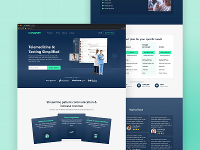 Curogram - B2B landing page for healthcare industry b2b design figma graphic design healthcare landing design marketing ui ux web