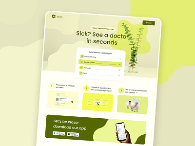 Ucare - landing page for online clinic appointment digital doctor figma graphic design health healthcare landing design material you medicine patient product ui ux web