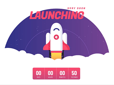 Launching Soon Countdown Animation animation coming soon design illustration launching soon rocket slider revolution template wordpress wordpress slider