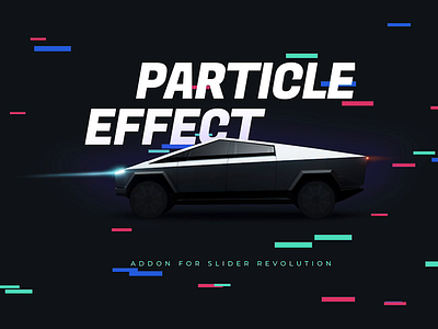 Cyber Particle Effect cyber truck design hero image illustration particle effect slider plugin slider revolution template wordpress slider