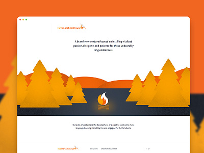 Two Marshmallows Landing Page fire flame landingpage marshmallows onepage startup