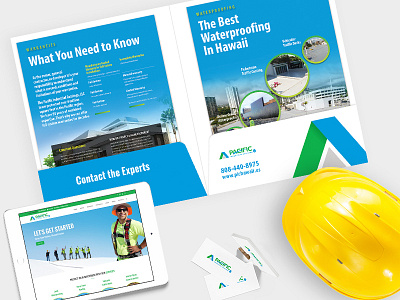 Pacific Industrial Coatings branding brochure logo print roofing website