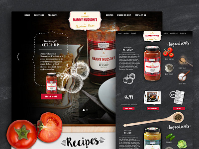 Nanny Hudson Website design food ingredients ketchup recipe recipes relish tomato website