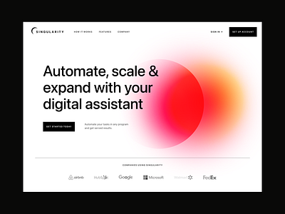 Singularity - landing page - light version branding color design exploration logo typography ui ux vector web design