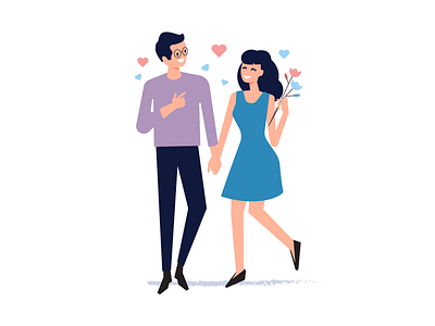 Flat vector valentines couple - for freepik.com