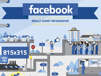 Short Facebook infographic blue facebook guide infographic like social social network