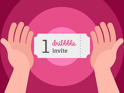 1 Dribbble Invite! dribbble dribbble invite hands invite pink ticket