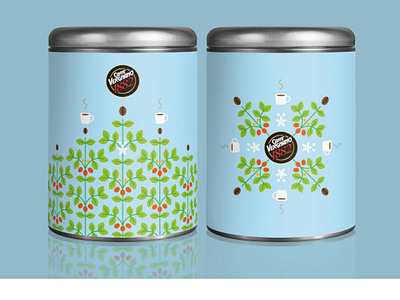 Caffè Vergnano - Pattern contest coffe coffee coffee bean cup cup of coffee flower graphics green illustration pattern tin