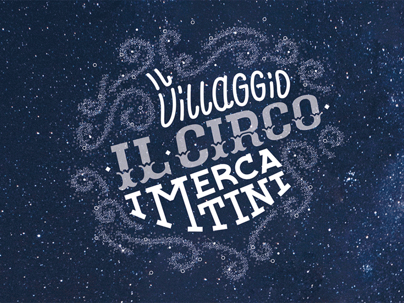 Giuele - Christmas village calligraphy christmas christmas village constellation graphics illustration night santa script star tipography