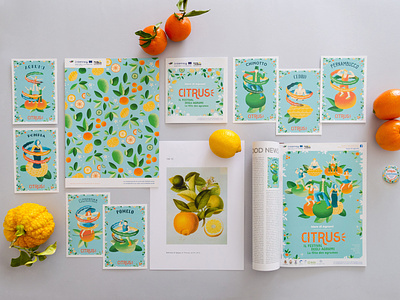 Citrus festival - Event identity character circus citrus corporate identity event fair graphics green illustration lemons nature pattern