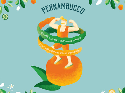 Citrus festival - Pernambucco character character design circus citrus event festival graphics green illustration muscle orange