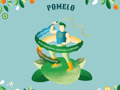 Citrus festival - Pomelo character circus citrus graphic design green illustration leaf leaves pattern art tamer texture