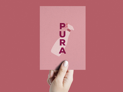 Solida's services - PURA brand clean corporate identity graphics housecleaning housewife illustration pink services vector