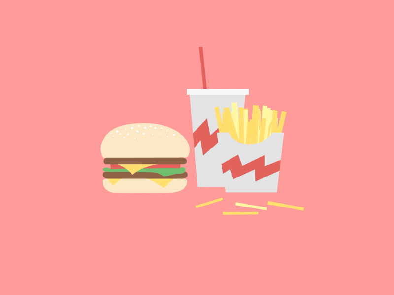 Mishcon Business Shapers - John Vincent animation burger chips fast food fries gif illustration john vincent motion motion design