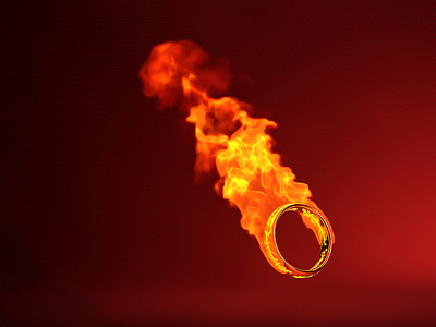 The One Ring 3d cinema4d fire lord of the rings render special effects turbulencefd visualisation