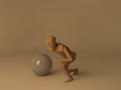 Cardboard Man 3d character design cinema4d model paper render visualisation vray