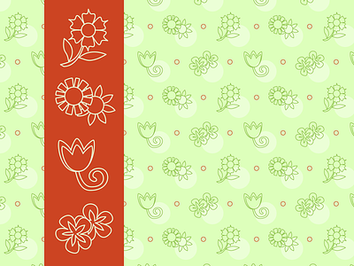 Freya Icons and Pattern background flat flower icons illustration pattern polka dot repeat tulip vector wallpaper