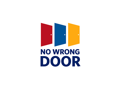 No Wrong Door Logo branding design government identity illustrator in house logo program typography vector