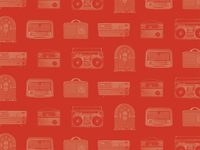 Wallpaper: Radio History graphic design pattern photo masking photoshop radios red vintage wallpaper wireless