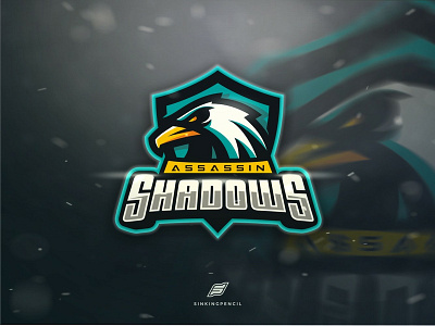 Assassin shadows badge character e sport eagle esportlogo esports gaming logo mascot shield sinkingpencil vector