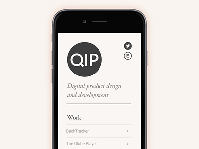 Qip Website Ideas mobile portfolio responsive twitter typography website