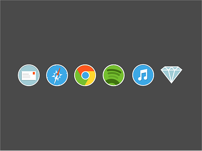 Icons for the dock chrome dock icons ios mail safari sketch spotify