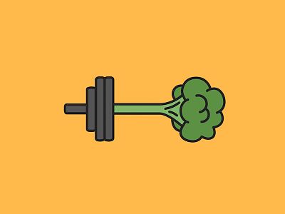 Brocbell (Friggin Vegan Logo) barbell broccoli design fit fitness lifting vegan vegetable vegetables vegetarian weight workout