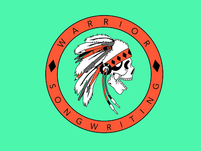 Warrior Songwriting amp headdress indian ink pen logo music native native american plugs skeleton songwriting writing