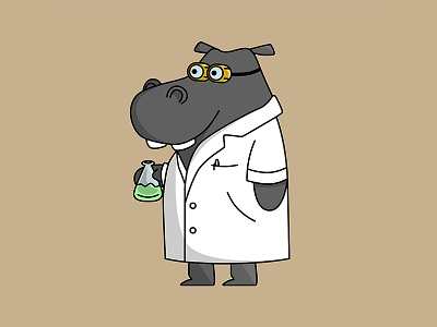 Hippo animal chemistry design hippo hippopotamus lab science scientist