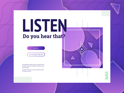 Audio Experience Landing Page