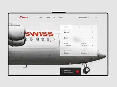 SWISS Airlines Concept Design airline interaction interface minimal minimalistic typography ui ux uidesign web web design