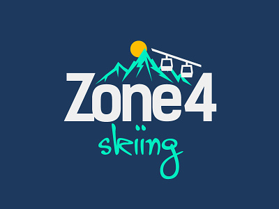 Zone4skiing Logo brand identity illustrator logo ski skiing style vector zone