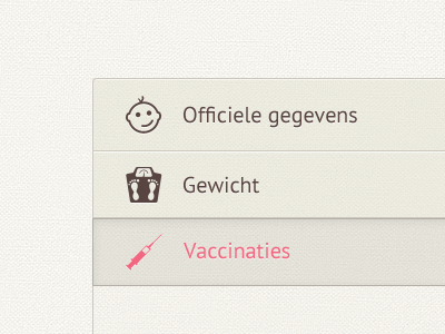 Navigation elements active baby brushes child hover icon inner menu selected states stone texture