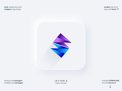 Letter S minimal customized color initial logo concept