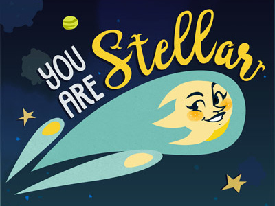 You Are Stellar card greeting photoshop shooting star star stationery stellar vector