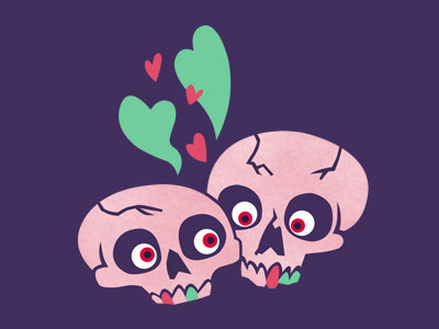 Till Death Do Us Part Valentine cute hearts love pastel goth skeleton skull valentine