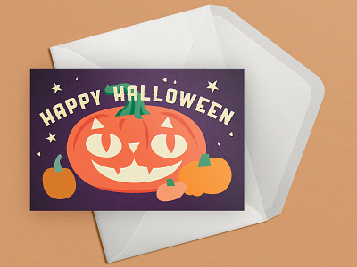 Cat o' Lantern Halloween Card