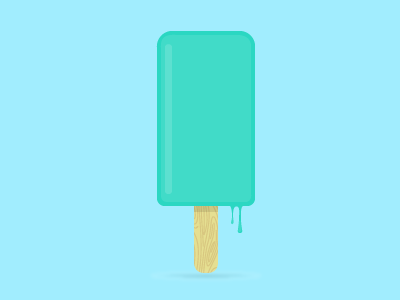 Ice Lolly drip flat fun ice illustration lick lolly stick wood