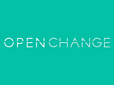 Open Change Logo brand branding green logo shadow sharp type