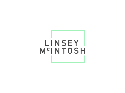 Linsey Mcintosh Logo angle block line branding green logo sharp space