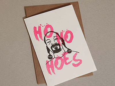 Snoop Xmas Card card gift card ho illustration neon pink rap rapper snoop