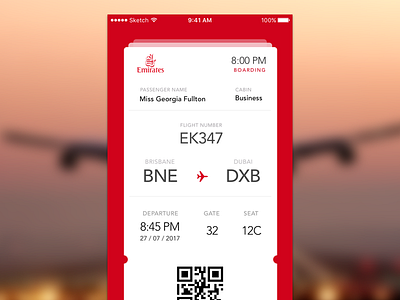 Boarding Pass UI