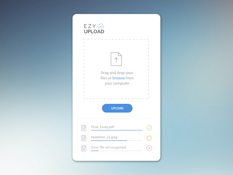File Upload by Alina Alam on Dribbble