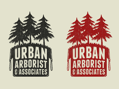 Urban Arborist Logo Option 2 forrest logo oak pine shield tree urban