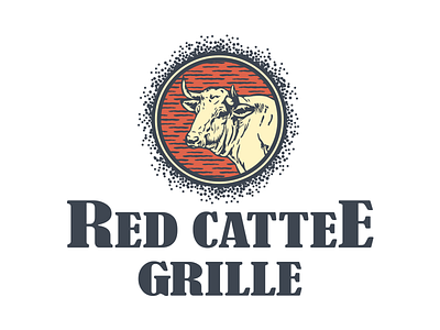 Logo R.C. Grille bull cow grill logo meat red