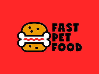 Fast Pet Food bone dog fast food food application foodapp hamburger icon ketchup logo pet
