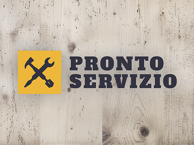 Pronto Servizio 02 electrician hammer key logo pronto screw service shovel